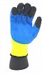 Перчатки акриловые утепленные с латексным покрытием (+пальцы), (лимон/синий) ладонь